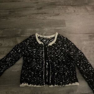 Women's Black and White Sweater